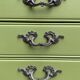 Pair of khaki bedside tables in Louis XV style