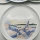 Hand painted porcelain plate with landscape decoration