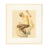 Ivo saliger “friend of hafez”. original color etching