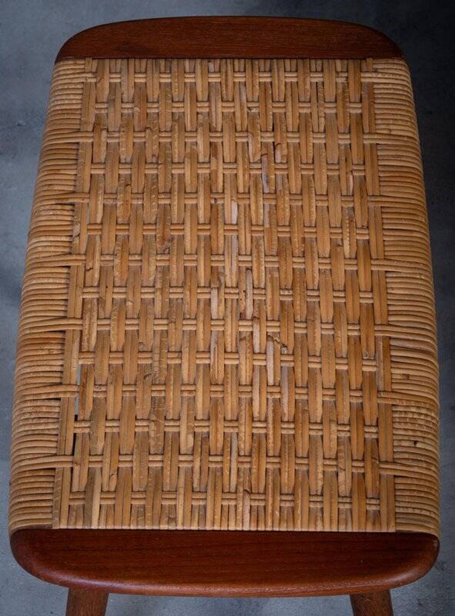 Tabourets en Teck et Tissé, Danemark, 1960s, Set de 2