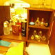 Art Deco extra furniture 1920/1940 to install or fix, wooden, central mirror, 2 doors, 1 drawer