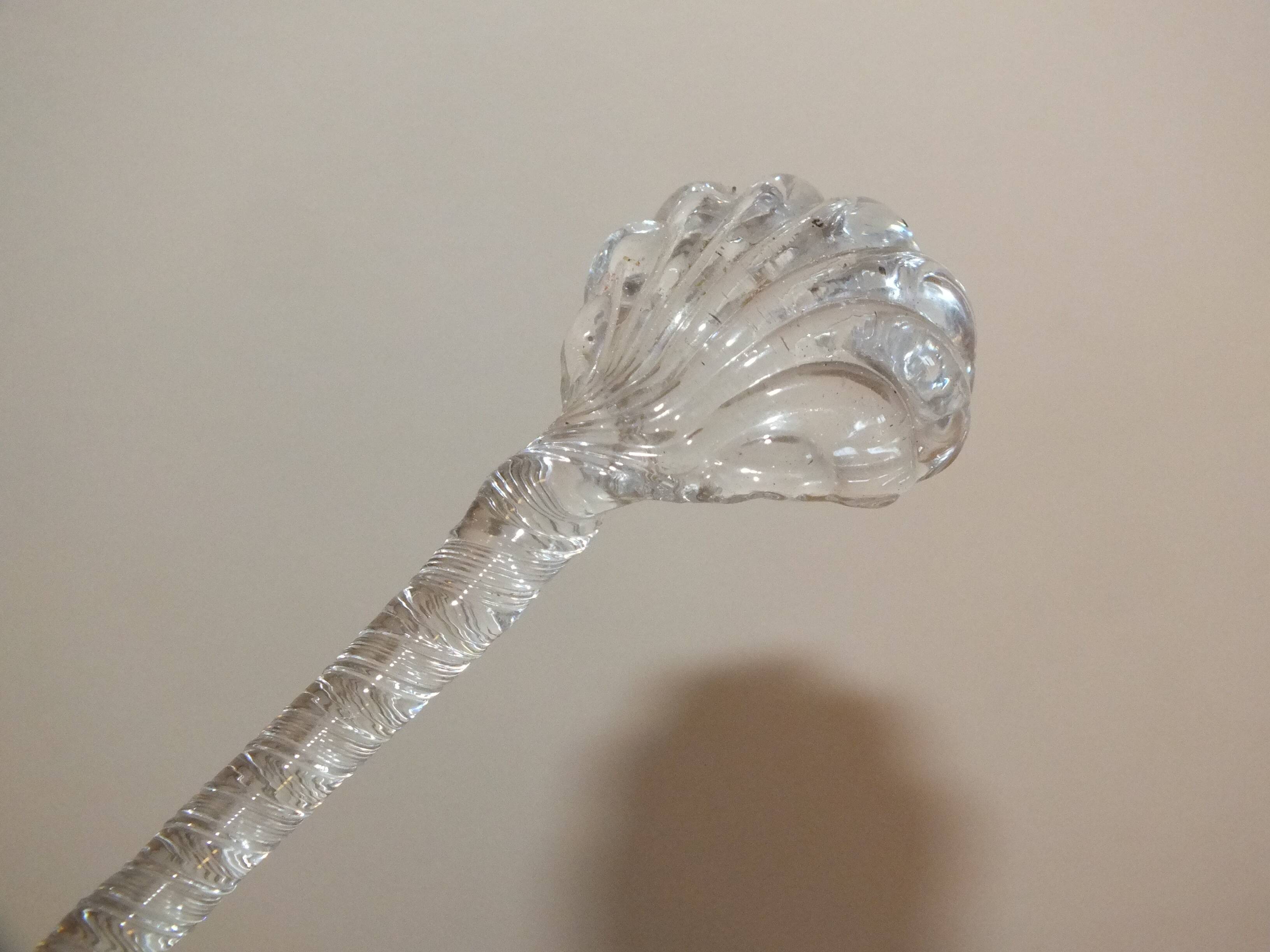 Spun crystal mustard or jam spoon