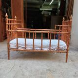 Charming wooden baby bed, 19th century style, faux bamboo