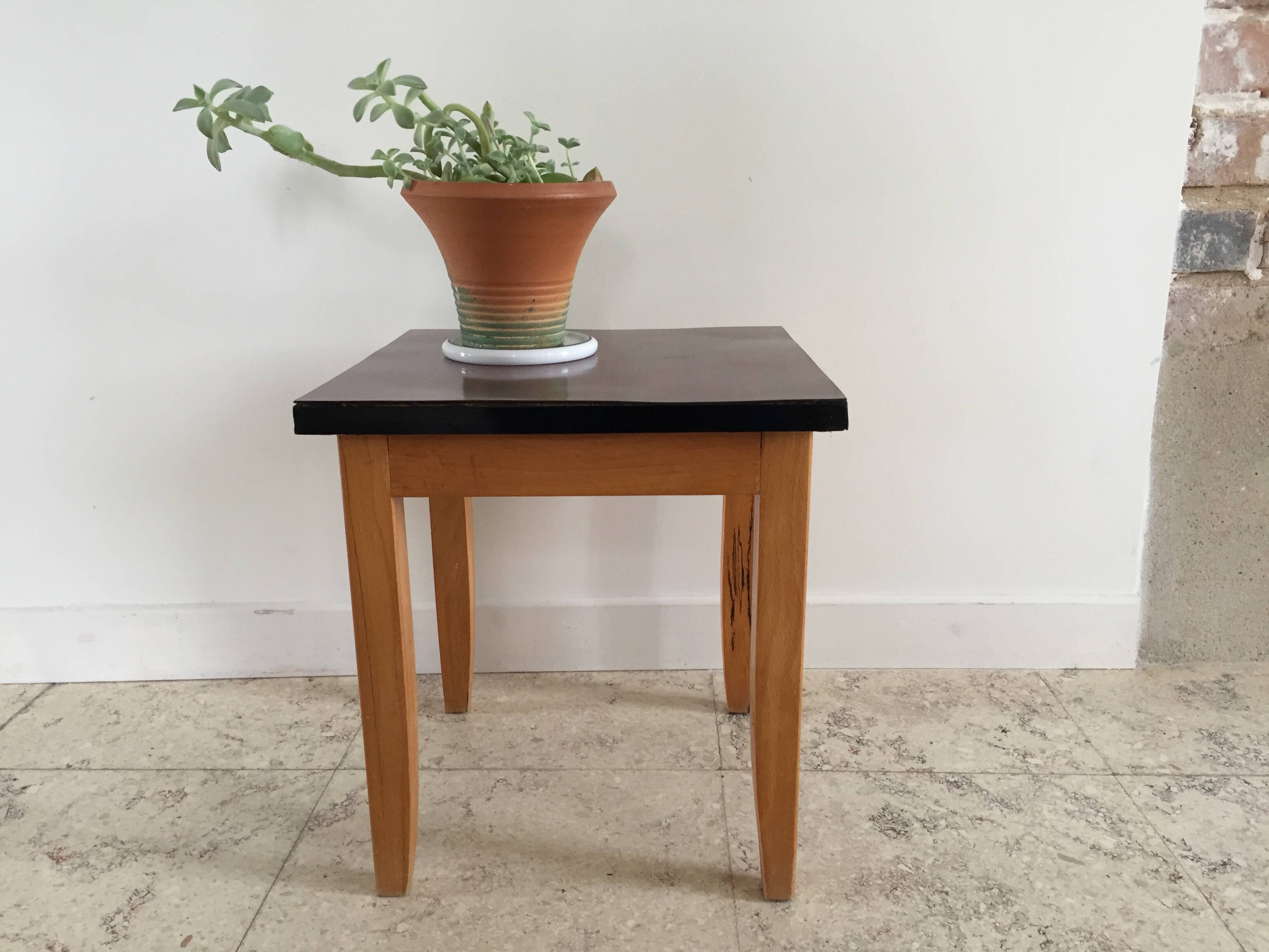 Vintage formica and wood stool