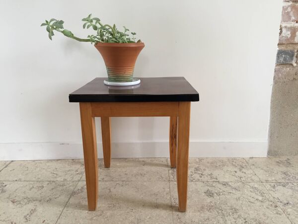 Tabouret en formica et bois vintage