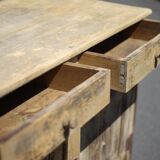 Old wooden sideboard, wooden furniture, brutalist storage furniture