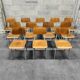 Set of 12 metal and wood school chairs Czechoslovakia Kovona