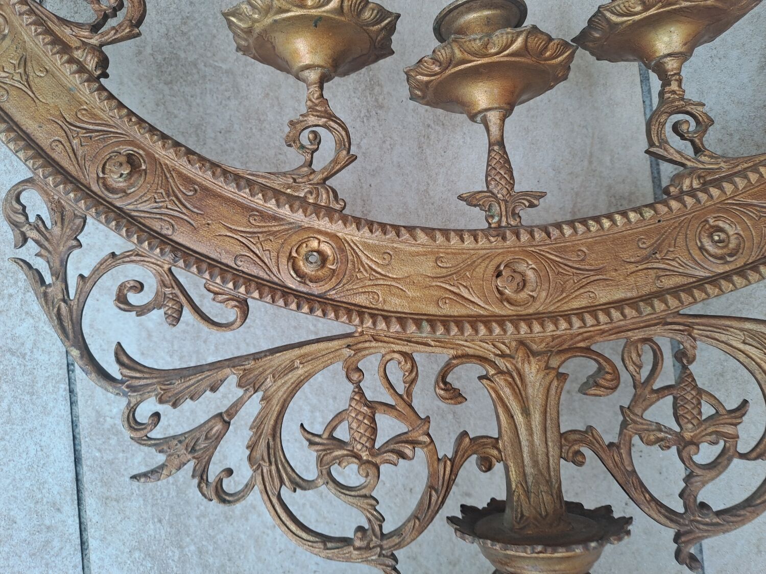 Large bronze candelabrum from the 19th century.