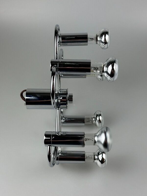 60s 70s Spoutnik applique ou plafonnier par Cosack Leuchten Chrom