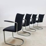 Vintage Dutch design de Wit dinner tubular armchairs