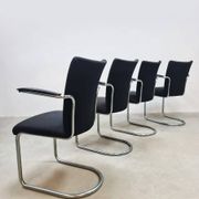 Vintage Dutch design de Wit dinner tubular armchairs