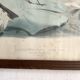 Large framed antique zoological engraving "The Washerwoman"
