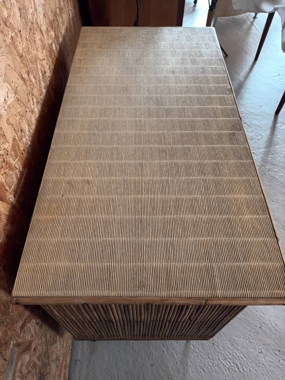 Vintage rattan chest of drawers