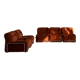 Modular Sofa Incorporated Coffee Table Burnt Orange Velvet