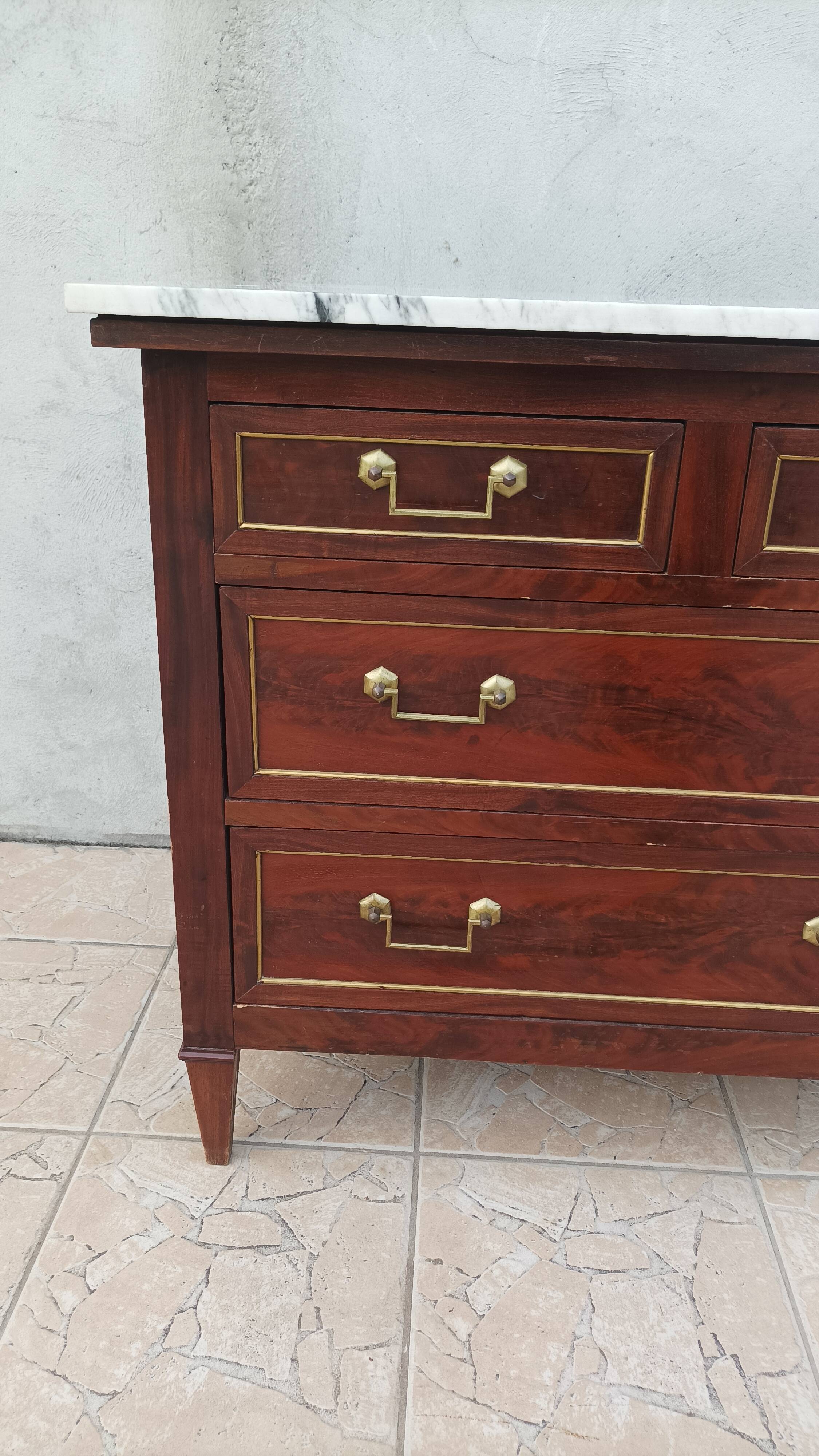 Louis XVI style mahogany chest of drawers