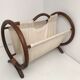 Magazine holders in rattan wicker and fabric 70s
