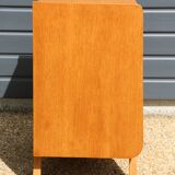 Mini commode 3 tiroirs chêne clair 1950