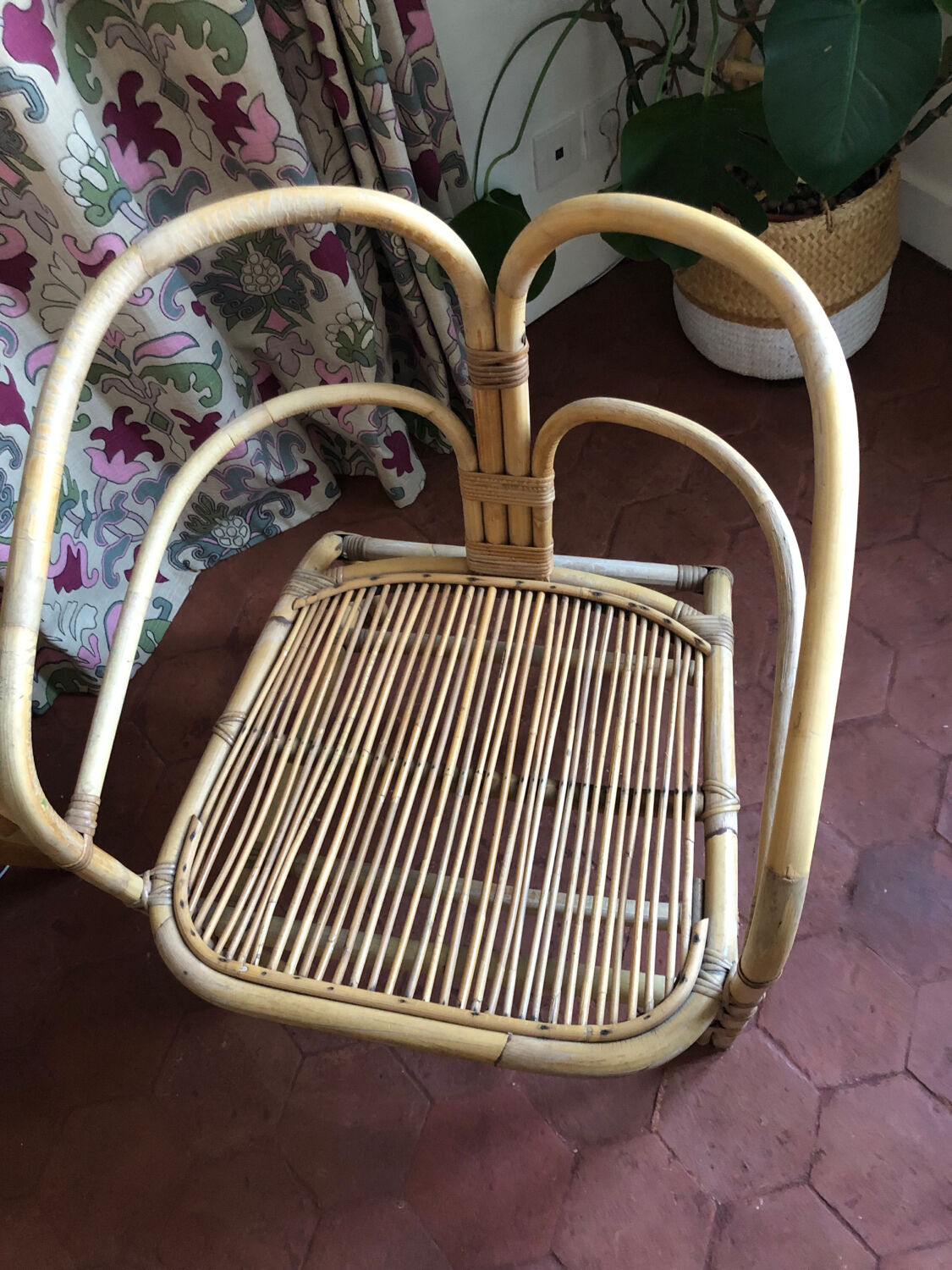 Fauteuil Chaise en rotin / osier vintage