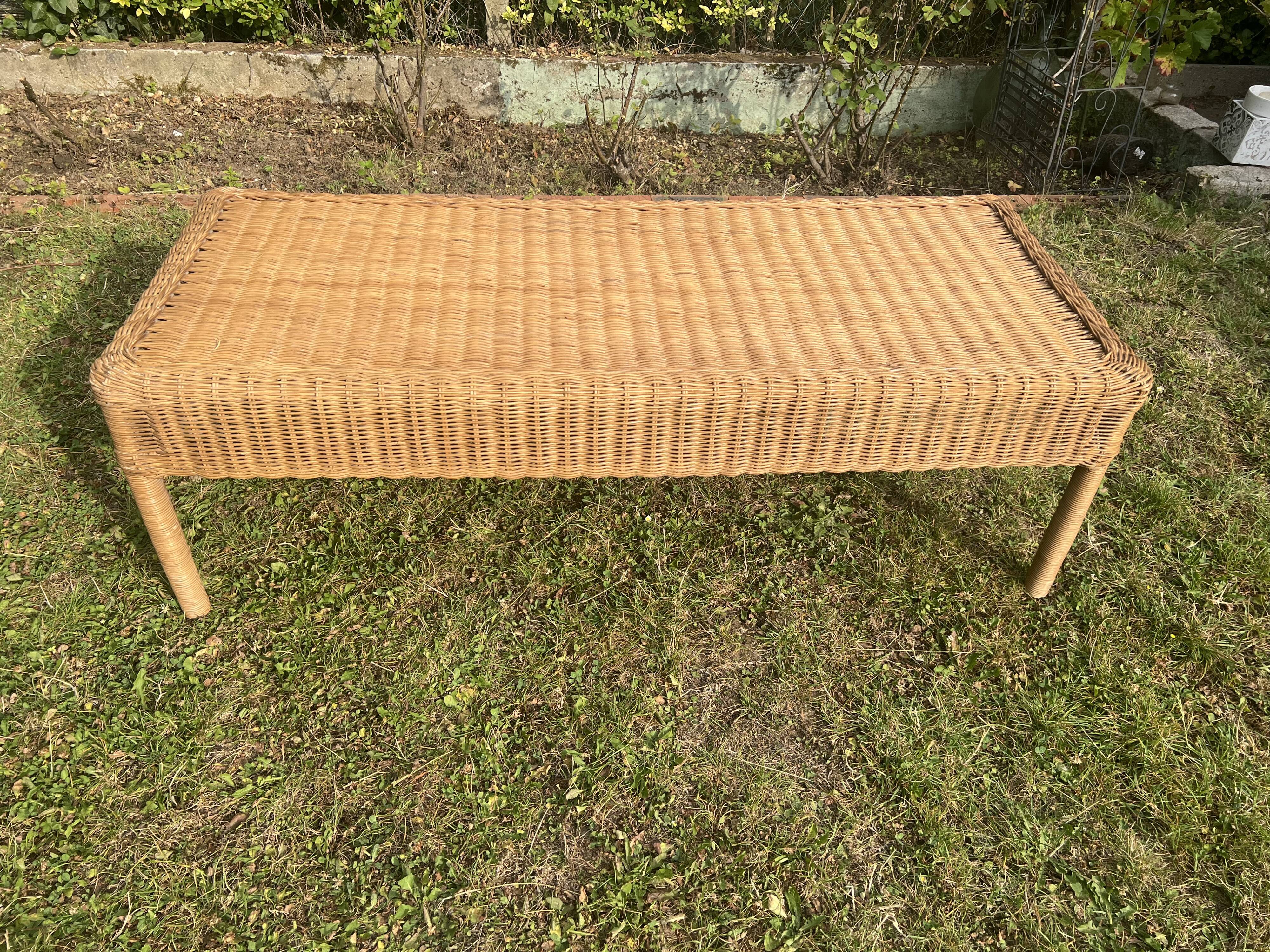 Am.pm rattan coffee table / bench – vintage 90s – excellent condition