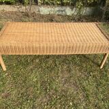 Am.pm rattan coffee table / bench – vintage 90s – excellent condition
