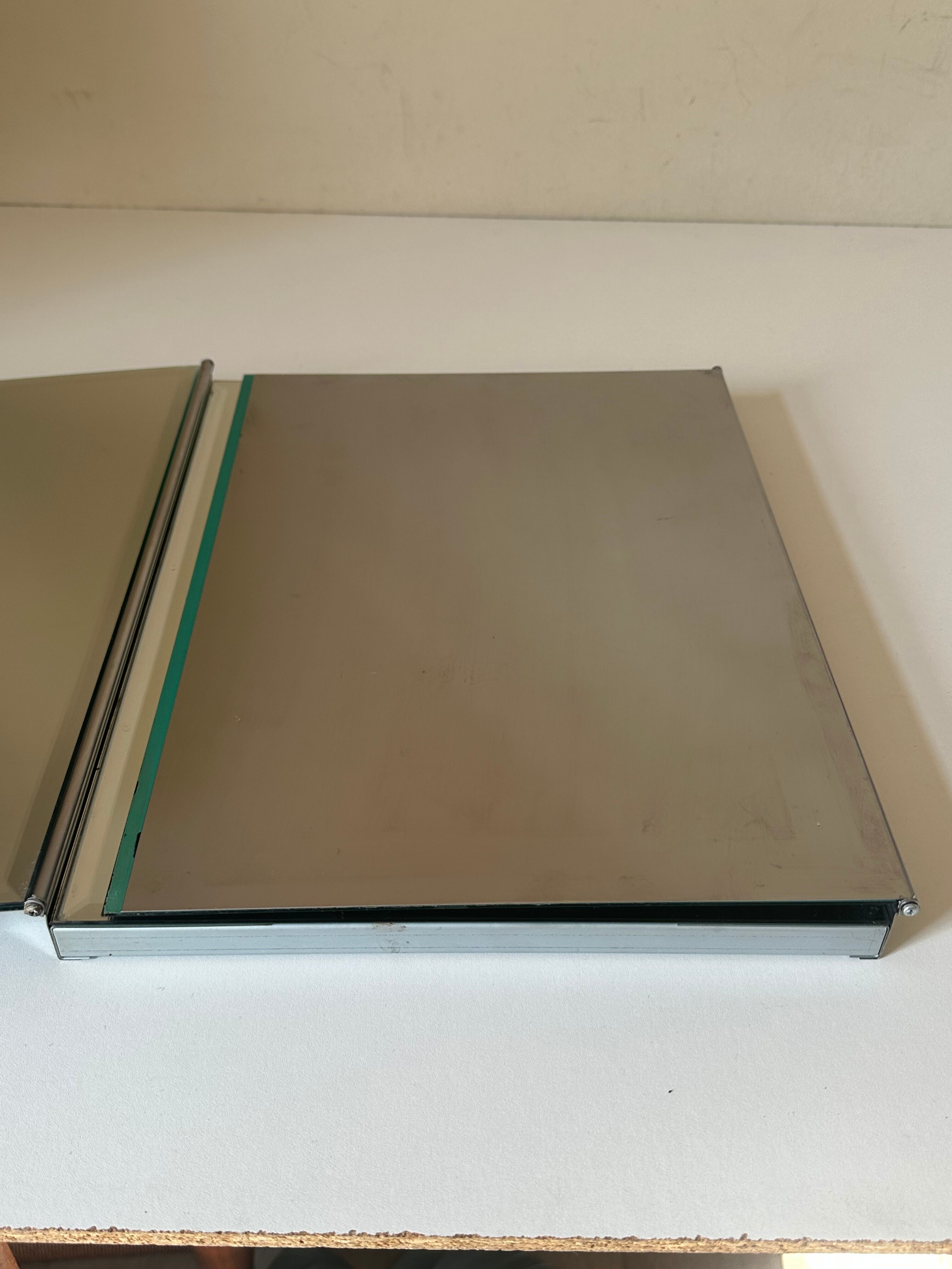 Modernist triptych mirror vintage design 70s