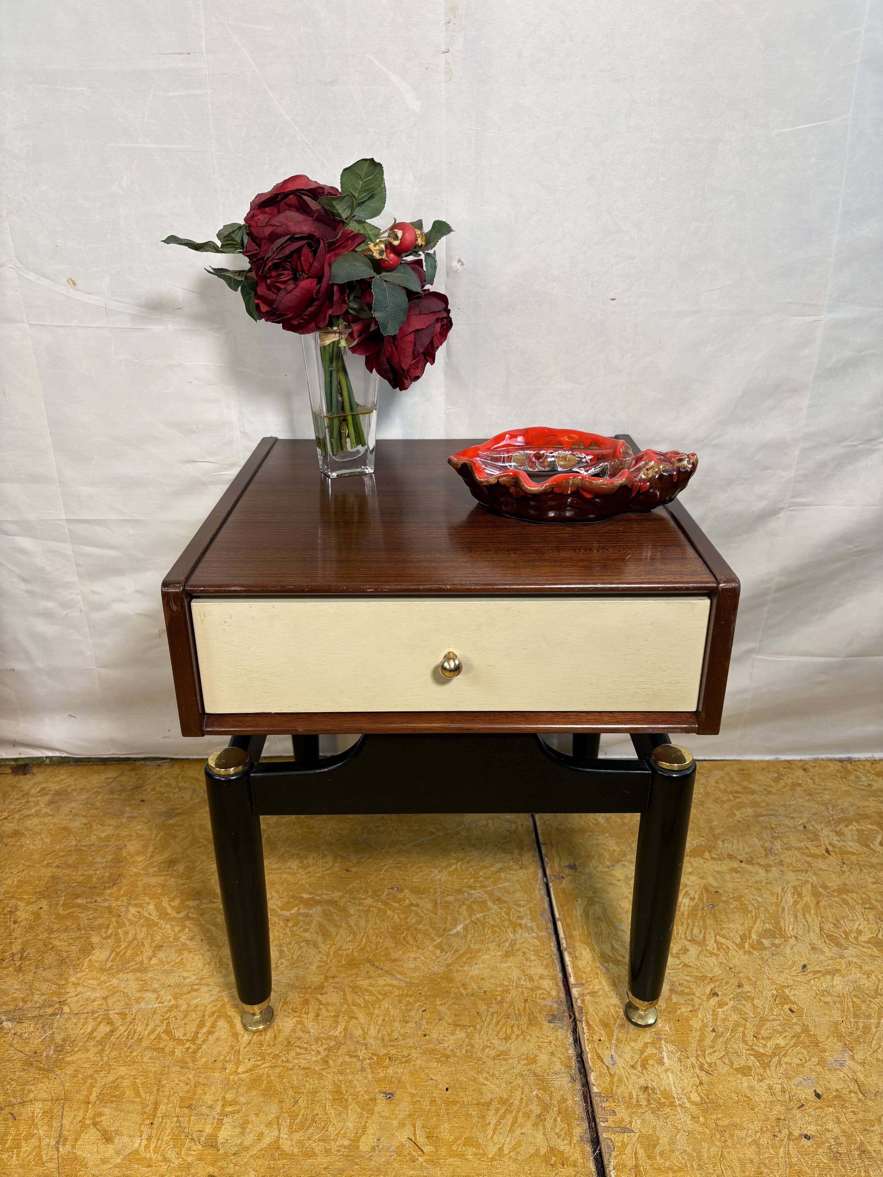 Mid-Century Retro Vintage Teak Side Table by G Plan Librenza “White China"