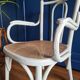 Chair / armchair cannage and wood painted shaby vintage