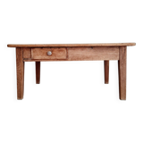Low wooden farm table and drawer