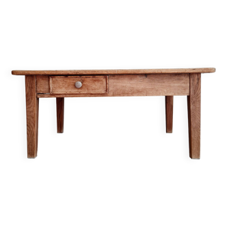 Table de ferme basse en bois et son tiroir