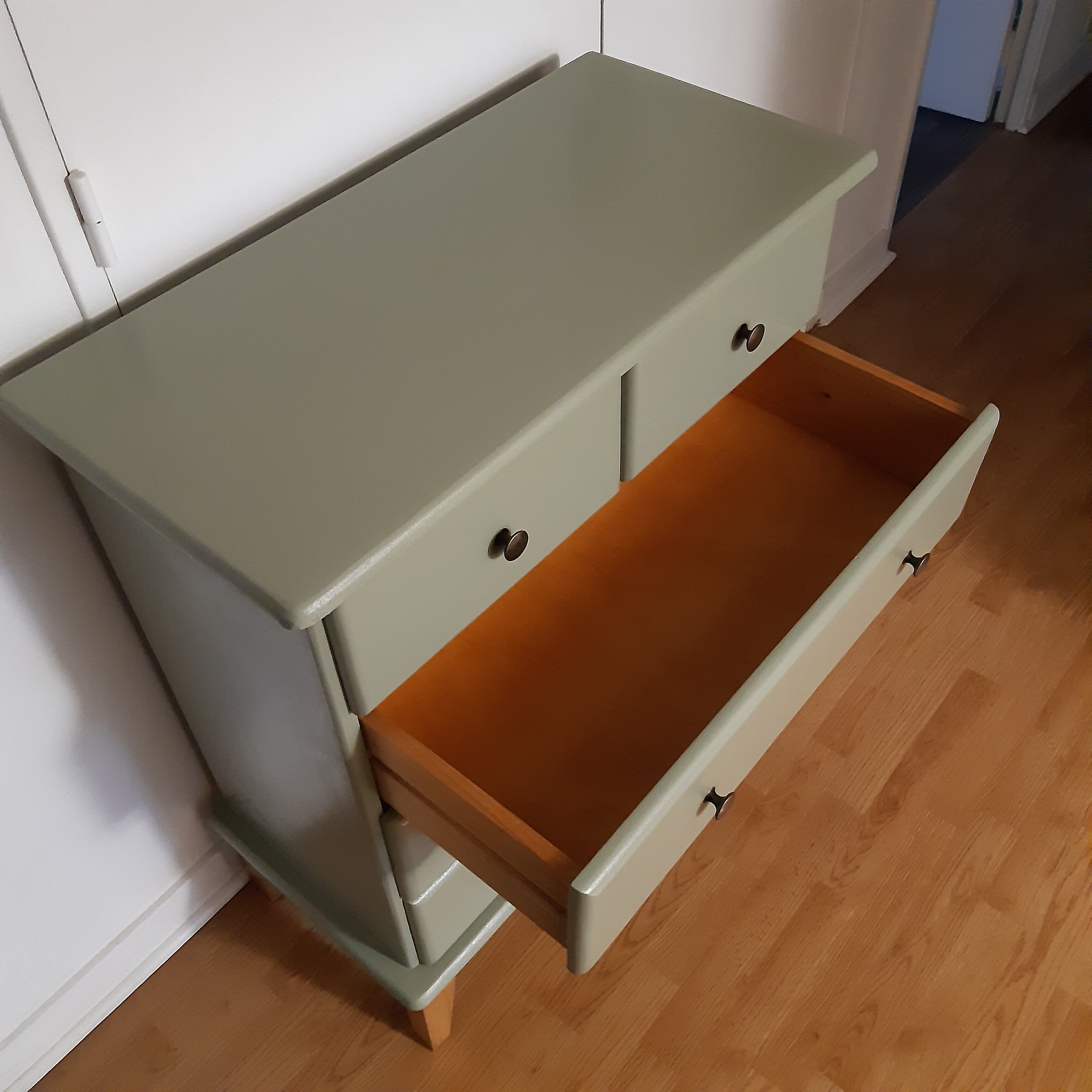 Scandinavian forest green chest of drawers