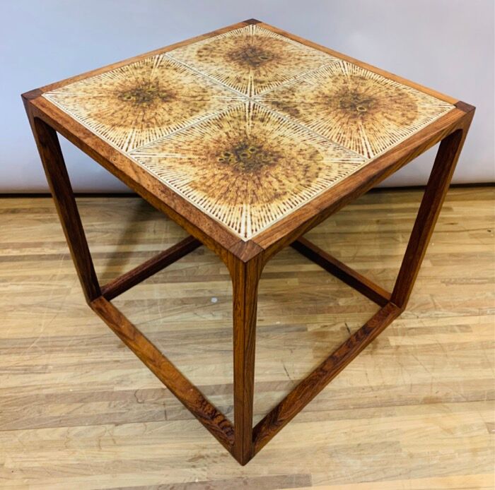 1960s aksel kjersgaard rosewood tiled coffee table