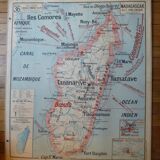 Old Madagascar / Indochina school map, ed. Vidal-Lablache 1930