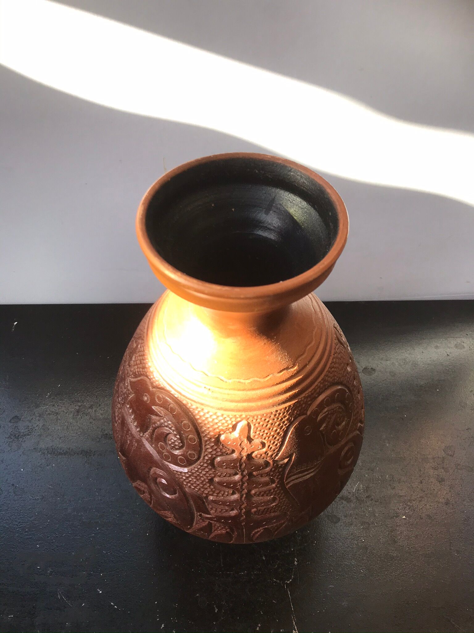Former ceramic vase brown decor vintage