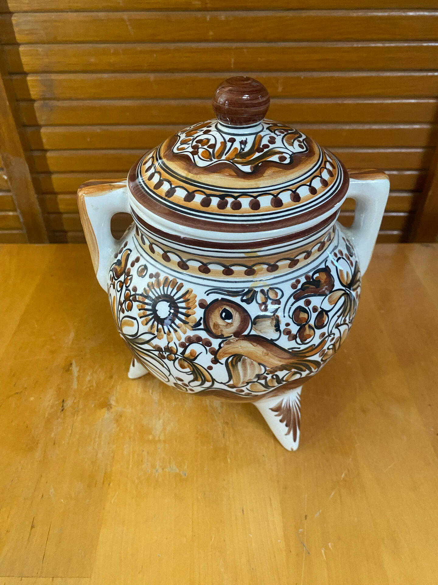Old Apothecary Pot Coimbra Faience Polychrome Ceramic Portugal