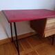 Bureau mid century skaï rouge