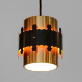 Copper colored aluminum pendant light by Coronell Electro, Denmark 1960