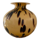 Vase verre d'art de style écaille de tortue jaune doré pate de verre 1970