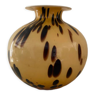 Art glass style tortoise scale vase