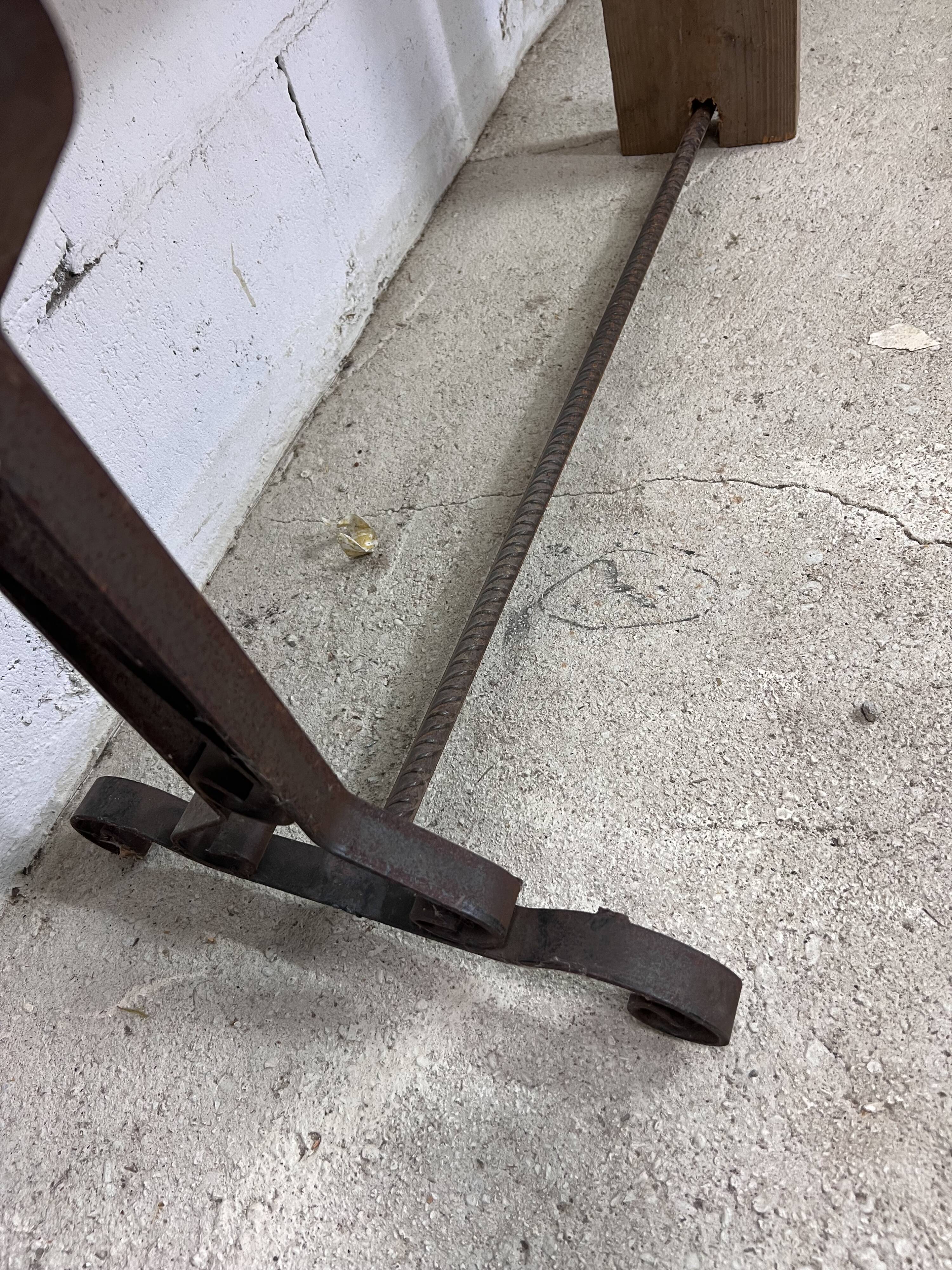 Bench with rustic base