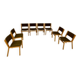 Lot de 8 chaises design Thygesen et Sorensen / Magnus Olesen années 70