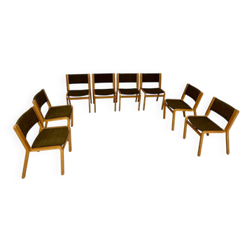 Set of 8 Thygesen and Sorensen / Magnus Olesen designer chairs from the 70s