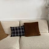 Ribbed velvet cushion