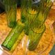 Verre cristal émeraude 1970 à facettes, tres bon état 19x6