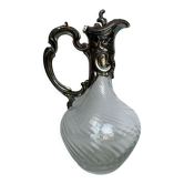 Carafe en verre et monture en métal argenté