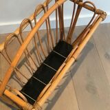 Rattan magazine rack