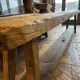 Tall console table in solid antique oak - 335cm long