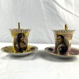 Coffee cups Napoleon in porcelain early XXth