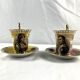 Tasses à café Napoléon en porcelaine début XXème