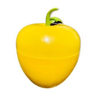 Ice bucket yellow apple mustard vintage
