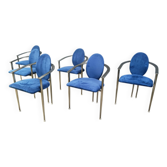 Set of 6 postmodern dining chairs by Belgochrom, 1980s